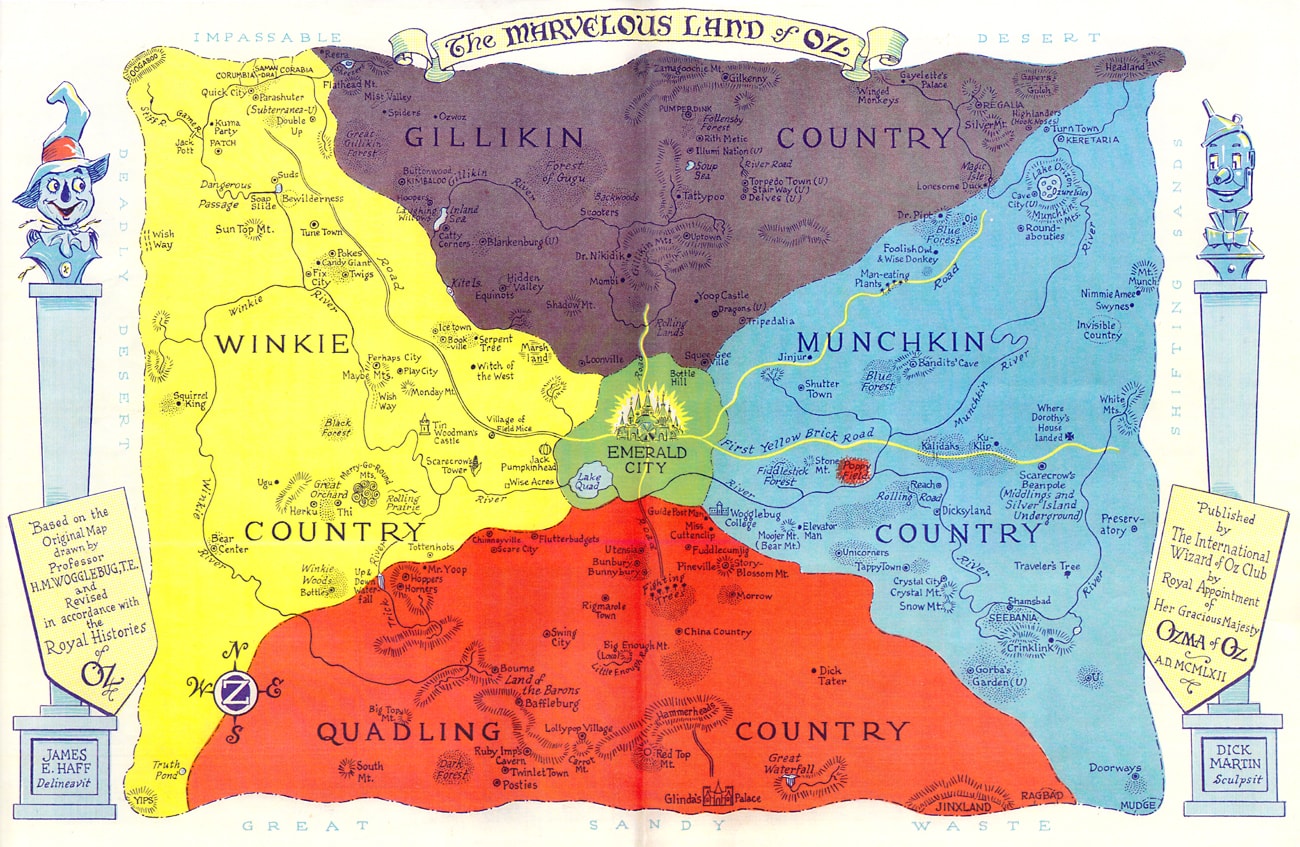 Карта волшебной страны из волшебника изумрудного города волкова
